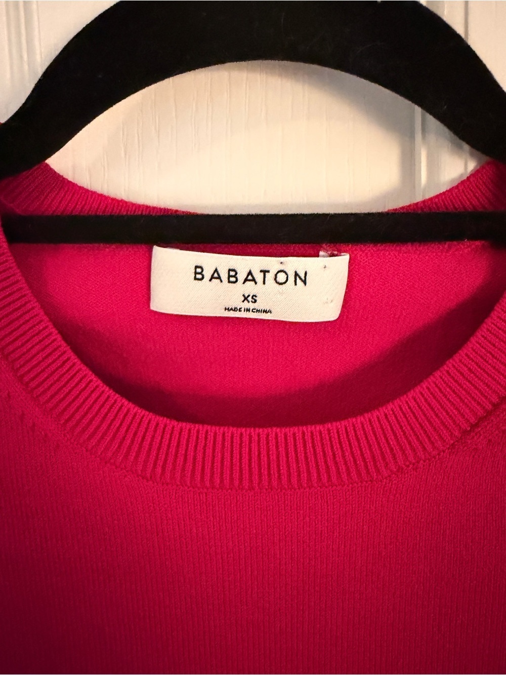 ARITZIA BABATON XS Sculpt Knit Empire Longsleeve Sweater Top Hot Pink - Picture 4 of 10